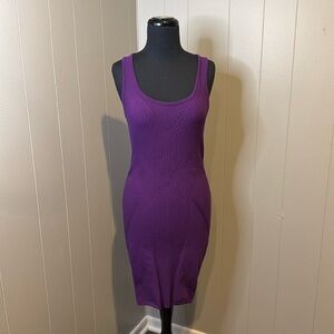 Bebe Women’s Large Bodycon Dress Y2K Deadstock Purple Tank Sheath Dress Knit